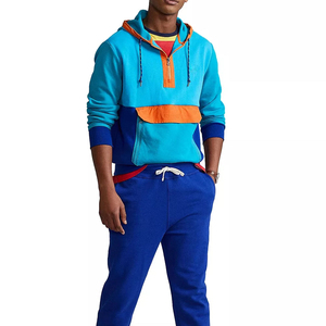 2025 vente en gros Streetwear couleur unie polaire hommes demi fermeture éclair à capuche haute qualité Logo personnalisé sweat hommes polaire à capuche - Product Image 2