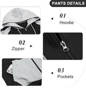 Survêtements pour hommes survêtements pour hommes costumes de jogging ensemble 2 pièces tenues à capuche - Product Image 4