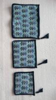Pochettes matelassées en coton imprimé en blocs sur mesure en ensemble de 3 pièces, idéales pour les magasins à domicile pour la revente