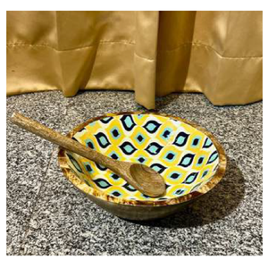 ชามสลัดไม้มะม่วงลึกขนาด10x4นิ้วทำด้วยมือเป็นมิตรกับสิ่งแวดล้อมพร้อมเรซินขัดเงา - Product Image 1