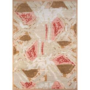 พรมขนสัตว์ถักมือขนาดใหญ่ลายนามธรรมสีเบจและสีน้ำตาลสำหรับตกแต่งห้องนั่งเล่นสำหรับวัยรุ่น-AIWL-3005 - Product Image 1