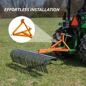 Farm Cultivator ATV/UTV Attachment System With Rake Kit Tractor Straw Rake Stick Hay Rake