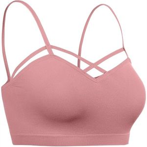 Soutien-gorge de sport grande taille de haute qualité pour femmes bretelles réglables Logo avant élasticité moyenne push-up Gym Yoga vêtements actifs pour dames - Product Image 4
