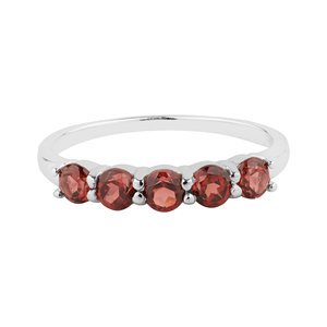 Shah Gems Women's Natural <b>Garnet</b> <b>Ring</b> in 925 Sterling Silver Rhodium Plated Fine Jewelry for Everyday Wear - Product Image 2