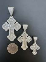 Pendentif Croix Gothique Moissanite Iced Out en Argent Sterling 925, Bijoux Fins Hip Hop Religieux pour Fêtes, Pendentifs et Breloques