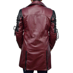 เสื้อโค้ทหนังสำหรับผู้ชายเสื้อโค้ทหนังสีตามสั่งแนวสตรีทเป็นมิตรกับสิ่งแวดล้อมดีไซน์ตามสั่ง - Product Image 4