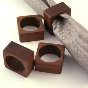 Rond de serviette en bois de manguier de haute qualité nouveau porte-serviettes Design pour Restaurants et maison rond de serviette décoratif de table - Product Image 2