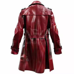 2025 Top Vente En Cuir Long Manteau Meilleure Qualité Prix De Gros Conception Personnalisée Manteaux En Cuir - Product Image 2