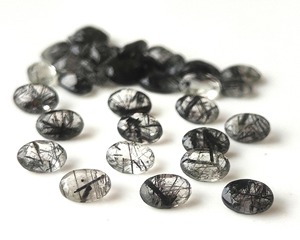 Piedras Preciosas Sueltas de Rutilo Negro Natural, Corte Ovalado Facetado, con Juego de Color, 4x6mm-8x10mm, para Fabricación de Joyería, Venta al Por Mayor - Product Image 3
