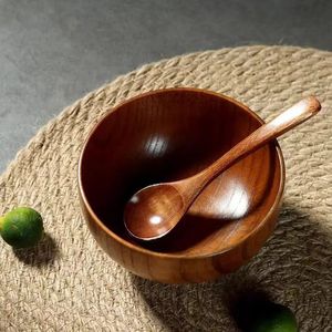 ชุดชามเสิร์ฟทำจากไม้สำหรับโต๊ะอาหารและเครื่องครัวดีไซน์โบราณมีสไตล์ - Product Image 5