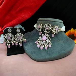 ชุดโชคเกอร์แฟชั่นที่ได้รับแรงบันดาลใจจากวิคตอเรียพร้อมสร้อยเพทายไข่มุกเพชรมอยส์ซอไนต์สร้อยคอสไตล์วินเทจสำหรับผู้หญิงของขวัญสำหรับผู้หญิง - Product Image 1