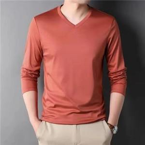 Camiseta de Moda de Lujo para Hombre, Elegante Camiseta de Manga Larga con Cuello en V, Camiseta Informal de Capa Base para Primavera y Otoño, Camisetas de Talla Grande - Product Image 3