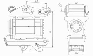 We-Attach 1-2T <strong>Excavator</strong> Heavy Duty Dual Mechanical Lock Adjustable Tilt Swing Cylinder Hydraulic Attachment Tilt <strong>Quick</strong> <strong>Coupler</strong> - Product Image 2