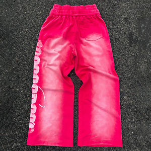 Vente en gros Streetwear Pantalon en molleton 100% coton Pantalon ample à jambes larges Pantalon de survêtement vintage à taille double délavé au soleil pour hommes - Product Image 3