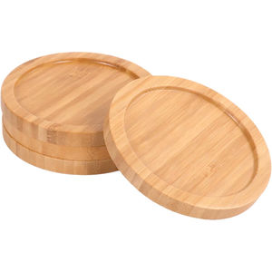 Posavasos redondos de madera de bambú de la mejor calidad, posavasos de madera para uso doméstico de diseño Vintage - Product Image 1