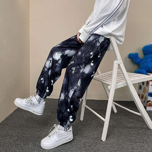 กางเกงวอร์มผ้าฝ้ายพรีเมียมทรงหลวมสำหรับผู้หญิงไซส์พลัส เอวกลาง ยางยืด ลายมัดย้อม สไตล์สตรีทแฟชั่นฤดูหนาว  รับสั่งทำสีและโลโก้ - Product Image 3