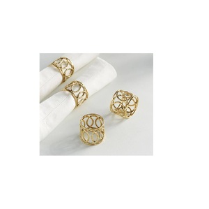 Porte-serviette en laiton fait à la main de haute qualité Design Floral avec perle cuisine décorative mariage vaisselle en gros - Product Image 4