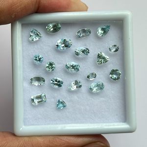 Piedra Preciosa de Aguamarina Suelta Hecha a Mano de Súper Calidad, Corte Mixto Natural, Piedra Azul Cielo Súper Limpia de Alta Calidad, 4-8mm, 1-3 Quilates, Tercera Corte - Product Image 1