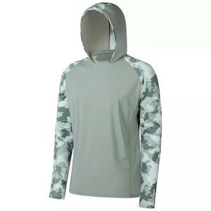 Cómoda Sudadera con capucha de pesca de poliéster Spandex Protección solar UV Diseño de camuflaje Sublimación personalizada con camisas con capucha en conjuntos - Product Image 1