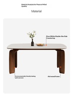 Table à manger rectangulaire en bois massif de noyer de style français moderne de haute qualité, prix spécial, plan de travail en panneau de roche, 6 places