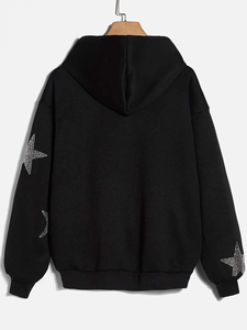 Sweat à capuche personnalisé avec strass et fermeture éclair Streetwear en polaire pour hommes sweats à capuche de meilleure qualité sweats à capuche unisexes respirants pour hommes - Product Image 3