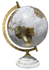 Nautical Style World <b>Globe</b> for Home Office or College Use Shiny Metal and Wooden Base for Geography Lessons <b>Desk</b> <b>Globe</b> - Product Image 5
