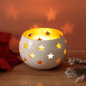 Porte-bougie décoratif en métal en forme d'étoile, noir et or, pour bougie chauffe-plat, pour l'ambiance de la maison, les fêtes et la décoration d'événements - Product Image 5