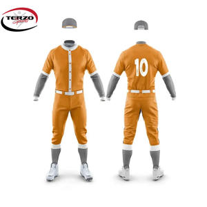 Vente en gros de maillot d'entraînement de baseball boutonné pour hommes maillot de softball sublimé avec logo personnalisé uniforme pour adulte ensemble complet d'uniformes - Product Image 5