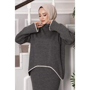 Vestido Corto Cosido Pastor Humo - Product Image 1