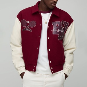 Veste en cuir de dernière génération, broderie en chenille, veste bomber en laine, veste de baseball universitaire, veste de collège, veste varsity 2025 - Product Image 1