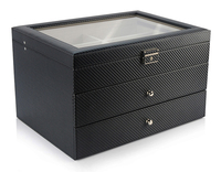 Lunettes de soleil Organisateur 3 Couches 18 Fentes Lunettes Organisateur Vitrine Bijoux Collection Titulaire avec Tiroir pour Femmes Hommes