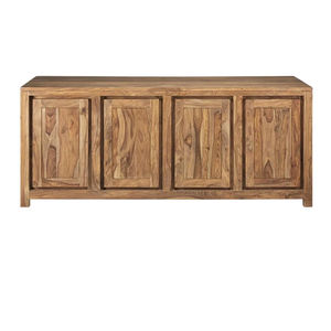 Luxury Acacia Wooden <b>Sideboard</b> Cabinet Black Wood Media Console for Home Bar Living Room Farmhouse Dining Bathroom <b>Storage</b> - Product Image 1