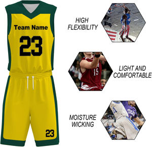 Vente en gros de maillots de basket-ball Vêtements de sport en tissu respirant à séchage rapide uniformes personnalisés pour l'équipe - Product Image 6