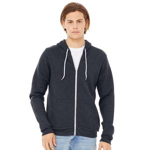 Bella Canvas Plain Logo 100% Organic Cotton Embossed Printing Hooded Blank Fleece <b>White</b> Zipper Custom Unisex <b>Men</b> <b>Hoodies</b> - Product Image 4