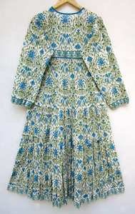 Indian Ethnic Casual Maxi Hand Block Cotton Printed Comfortable Women's Summer <b>Dress</b> Beach Cover <b>up</b> <b>Dress</b> for WomenBikini's set - Product Image 2