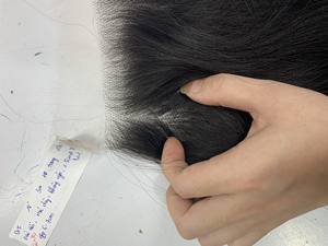 Cheveux humains purs fermeture pré plumée fermeture dentelle douce soyeuse droite suisse HD transparente frontale et fermeture - Product Image 3