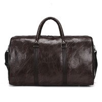 Meilleur sac de sport élégant de luxe en cuir PU noir pour hommes Grand sac de travail de créateur avec fermeture à glissière