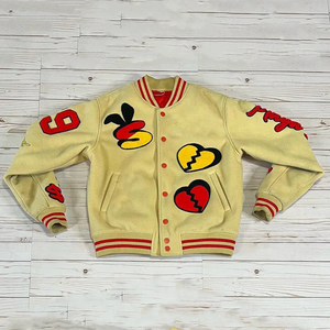 แจ็กเก็ตบอมเบอร์เบสบอลผ้ากำมะหยี่สำหรับผู้ชายปกตั้งอักษรตัวแทนมหาวิทยาลัยสำหรับฤดูใบไม้ผลิ - Product Image 3