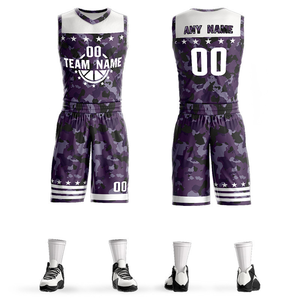 Vêtements de basket-ball de camouflage réversible d'équipe de dernier style uniformes de maillots de basket-ball de sublimation bon marché - Product Image 4