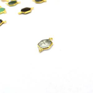 Natural Prehnite Gemstone <b>Pendant</b> Hexagon Shape Single <b>Bail</b> <b>Pendant</b> Sterling Silver Jewelry Gold Vermeil Stylish Jewelry - Product Image 3