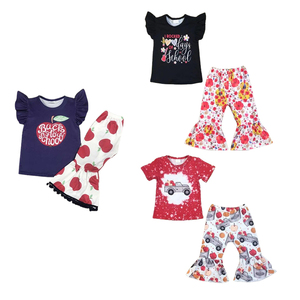 ชุดเสื้อแขนสั้นขาบานสำหรับเด็ก<span class=keywords><strong>เสื้อ</strong></span>ผ้าบูติกสำหรับฤดูร้อน - Product Image 1