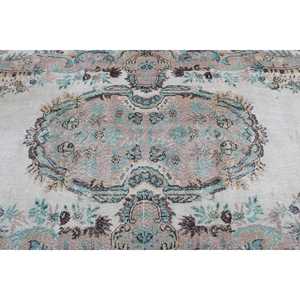 Alfombra Turca de 5.2x9.3 pies, Alfombra Vintage, Alfombra Azul con Estampado Animal de Lana - Product Image 5