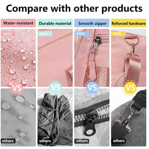 Sacs de sport de couleur rose avec compartiment à chaussures nouveauté sacs de sport élégants sac de sport logo personnalisé - Product Image 5