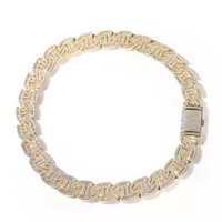 Cadena de Cintura Personalizada de 14 mm, Estilo Cubano, Plata de Ley 925, Chapada en Oro Rosa, con Moissanita VVS de 56 Quilates, Estilo Hip Hop, Unisex, IGI