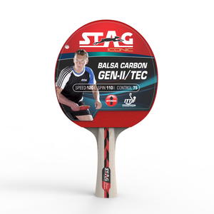 ไม้ปิงปอง Stag Iconic <span class=keywords><strong>Balsa</strong></span> Carbon Fiber Gen 2 รุ่นมืออาชีพ พร้อมเคส 11 ชั้น 15-19 นิ้ว ยางหน้าปิงปองแบบยาว - Product Image 3