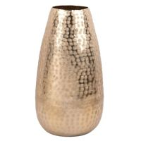 Vase à fleurs rond en aluminium martelé, style Art déco, laiton antique, décoration d'intérieur The Metal Wave