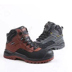 Botas de seguridad de cuero para hombre de alto rendimiento y grado industrial, con cordones, suela de goma, para construcción, para todas las estaciones. - Product Image 6