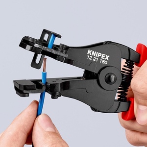 KNIPEX 180 mm Black Lacquered <b>Wire</b> <b>Stripper</b> with Opening Spring Multifunctional Plastic Coating Tool - Product Image 4