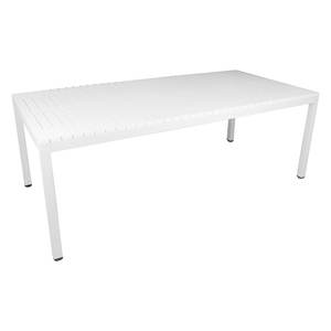 Mesa de Exterior Fija de Aluminio Blanco Amicasa Madrid 210x100x75cm TD 516 PPTOP para Comer al Aire Libre - Product Image 1