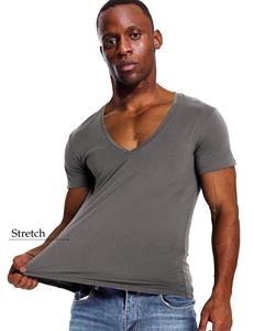 Camiseta con cuello en V profundo para hombre, camiseta de corte bajo, camiseta Invisible, camiseta con dobladillo redondo, Camisetas estampadas Tri Blend personalizadas, camiseta para hombre - Product Image 5